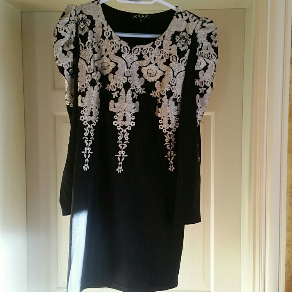 Black/Gold knit dress from China